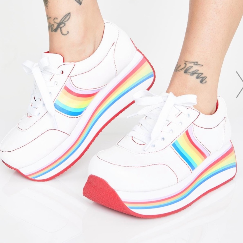 DELIA*S NEW ELEMENT RAINBOW PLATFORM SHOES